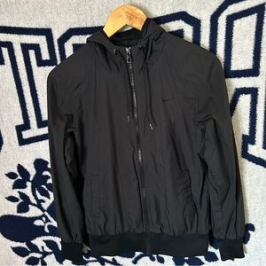 Nike Hooded Windbreaker Jacket Adult Medium Full Zip Black Nike Athletics Womens